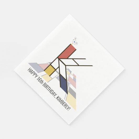 Opvallend neoplasticisme Style Monogram. Brief K Servet (Hoek)