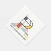 Opvallend neoplasticisme Style Monogram. Brief P Servet (Hoek)