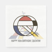 Opvallend neoplasticisme Style Monogram. Brief Q Servet (Voorkant)