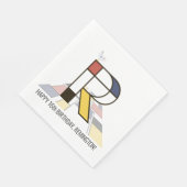 Opvallend neoplasticisme Style Monogram. Brief R Servet (Hoek)