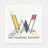 Opvallend neoplasticisme Style Monogram. Brief W Servet (Voorkant)