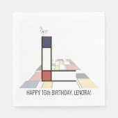 Opvallend neoplasticisme Style Monogram. Letter L Servet (Voorkant)