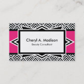 Opvallend opgerold zwart art deco Chevron Pattern Visitekaartje (Voorkant)