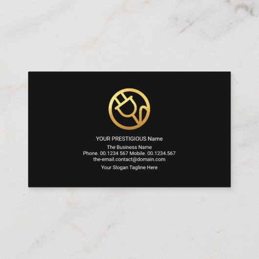 Opvallend opwarmbaar lichtgewicht goudlamp visitekaartje (Achterkant)