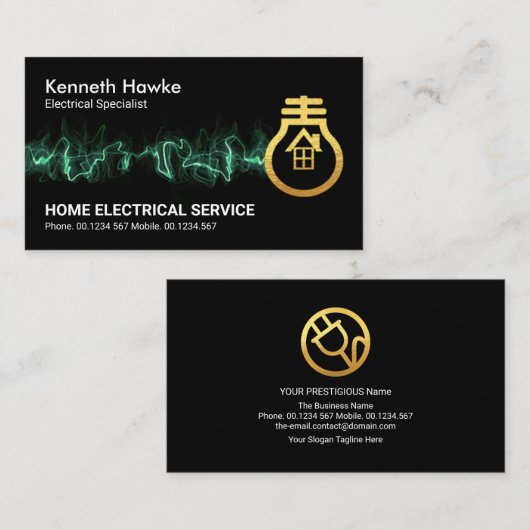 Opvallend opwarmbaar lichtgewicht goudlamp visitekaartje (Voorkant / Achterkant)