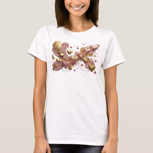 Opvallend oranje ABSTRACTE KUNST ontwerp T-shirt (Voorkant)