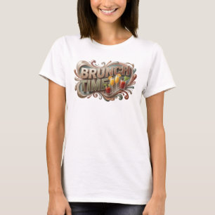 Opvallend oranje BRUNCH TIJD Quote T-shirt