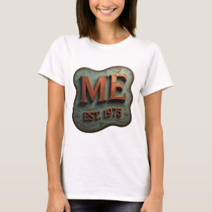 Opvallend oranje ME EST 1975 Grafisch ontwerp T-shirt