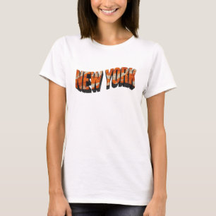 Opvallend Oranje NEW YORK Artistiek Motief T-shirt
