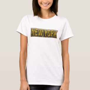 Opvallend Oranje NEW YORK Draagbare Kunst T-shirt