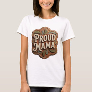 Opvallend oranje PROUD MAMA aangepast ontwerp T-shirt