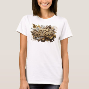 Opvallend Oranje STOP STARING Grafische T-shirt