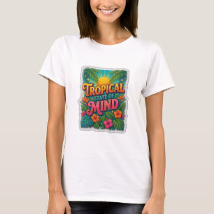 Opvallend oranje TROPISCHE GEESTESTOESTAND Slogan T-shirt