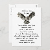 Opvallend Owl Respect de Aarde Native American Briefkaart (Voorkant / Achterkant)