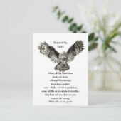 Opvallend owl Respect Earth Inheemse Amerikaanse C Briefkaart (Staand voorkant)