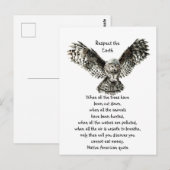 Opvallend owl Respect Earth Inheemse Amerikaanse C Briefkaart (Voorkant / Achterkant)