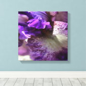 Opvallend Paars, Violet en Mauve Iris Abstract Canvas Afdruk (Insitu (Houten vloer))