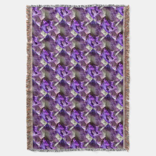Opvallend Paars, Violet en Mauve Iris Abstract Deken (Voorkant Verticaal)