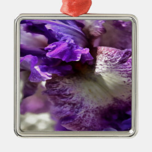 Opvallend Paars, Violet en Mauve Iris Abstract Metalen Ornament