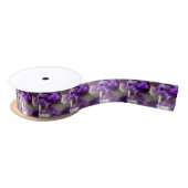 Opvallend Paars, Violet en Mauve Iris Abstract Satijnen Lint (Spoel)