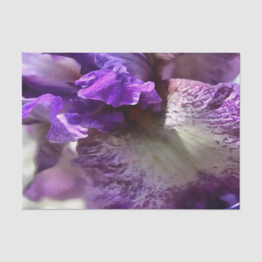 Opvallend Paars, Violet en Mauve Iris Abstract Tissuepapier (Voorkant)