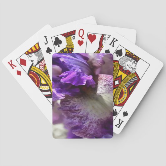 Opvallend Paars, Violet en Mauve Iris Abstracte Pokerkaarten (Achterkant)