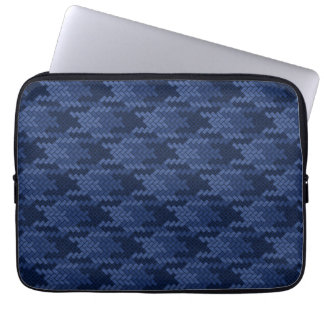 Opvallend patroon van blauwe vormen laptop sleeve
