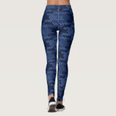 Opvallend patroon van blauwe vormen leggings (Achterkant)