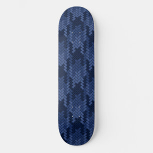Opvallend patroon van blauwe vormen persoonlijk skateboard