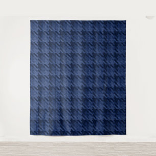 Opvallend patroon van blauwe vormen wandkleed