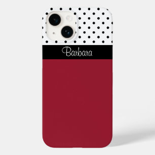 Opvallend pikrood, zwart-wit Stip, grafisch patroo Case-Mate iPhone 14 Hoesje