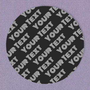 Opvallend retro-modern naam- of woordpatroon ronde sticker
