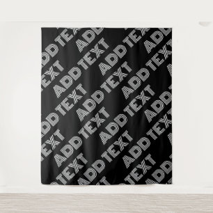Opvallend retro-modern naam- of woordpatroon wandkleed