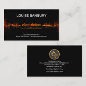 Opvallend Rood Elektrisch bliksem-elektricien Visitekaartje (Voorkant / Achterkant)