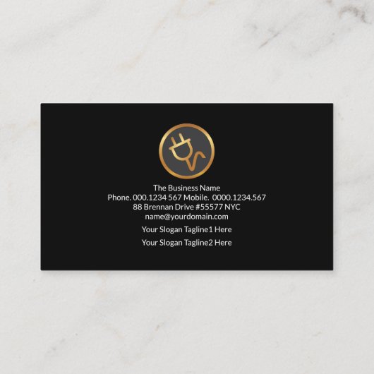 Opvallend Rood Elektrisch bliksem-elektricien Visitekaartje (Achterkant)