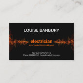 Opvallend Rood Elektrisch bliksem-elektricien Visitekaartje (Voorkant)