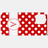 Opvallend rood en wit poka-punts aangepast monogra Case-Mate iPhone case (Achterkant (horizontaal))