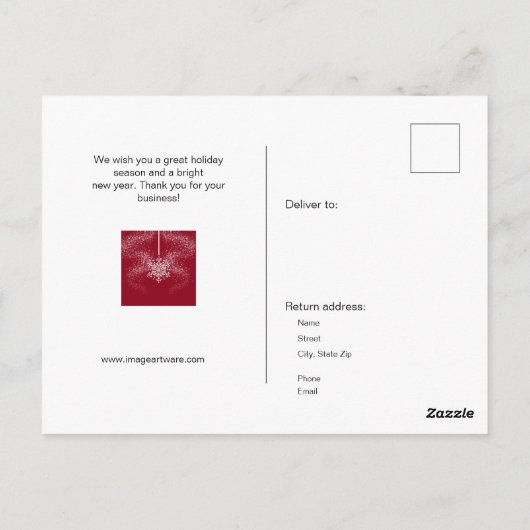 Opvallend Rood en Witte Kerstpostauto Briefkaart (Achterkant)