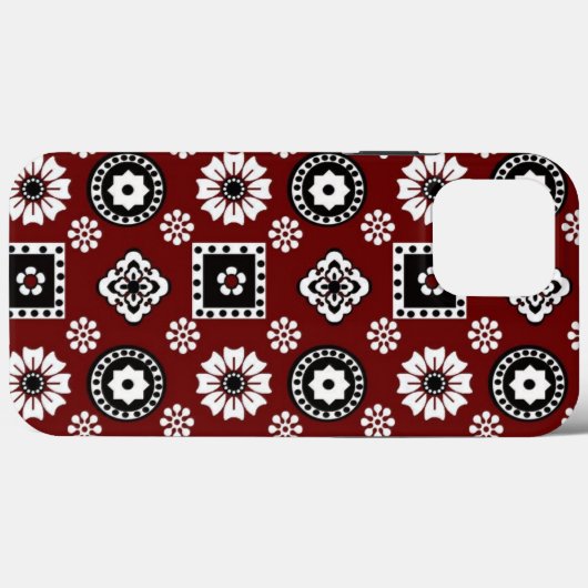 Opvallend rood en zwart geometrisch ontwerp Case-Mate iPhone case (Achterkant (horizontaal))