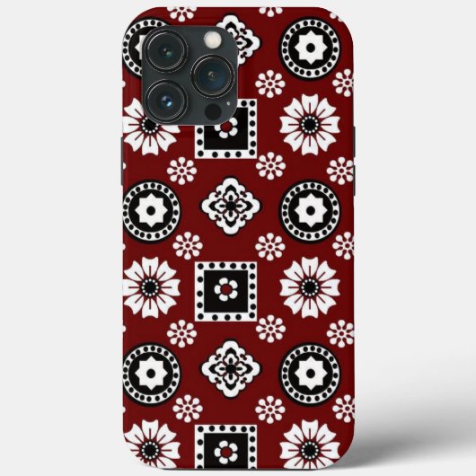 Opvallend rood en zwart geometrisch ontwerp Case-Mate iPhone case (Achterkant)