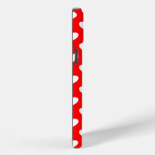 Opvallend Rood iPhone hoes Wit Harten Patroon (Achterkant / Rechts)