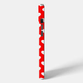 Opvallend Rood iPhone hoes Wit Harten Patroon (Achterkant / Links)