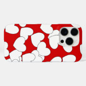 Opvallend rood iPhone-Hoesje met witte harten Case-Mate iPhone Case (Achterkant (horizontaal))
