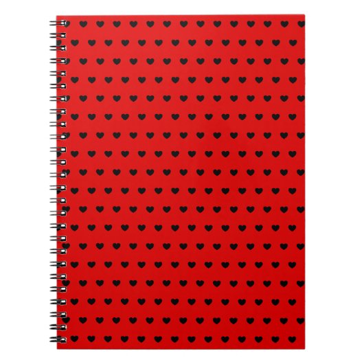 Opvallend rood Notitieboek met zwart hart (Voorkant)