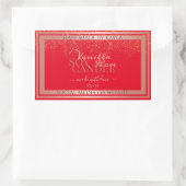 Opvallend rood Product Verpakkingsetiketten Roos G Rechthoekige Sticker (Tas)