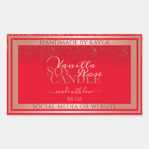 Opvallend rood Product Verpakkingsetiketten Roos G Rechthoekige Sticker