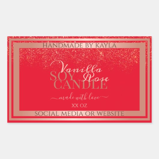 Opvallend rood Product Verpakkingsetiketten Roos G Rechthoekige Sticker (Voorkant)