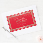 Opvallend rood Product Verpakkingsetiketten Roos G Rechthoekige Sticker (Envelop)