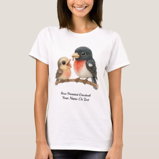 Opvallend Roos Grosbeak met borst T-shirt (Voorkant)