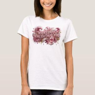 Opvallend roze ALS IK WIJN DRINK, DRINK JIJ WIJN T-shirt